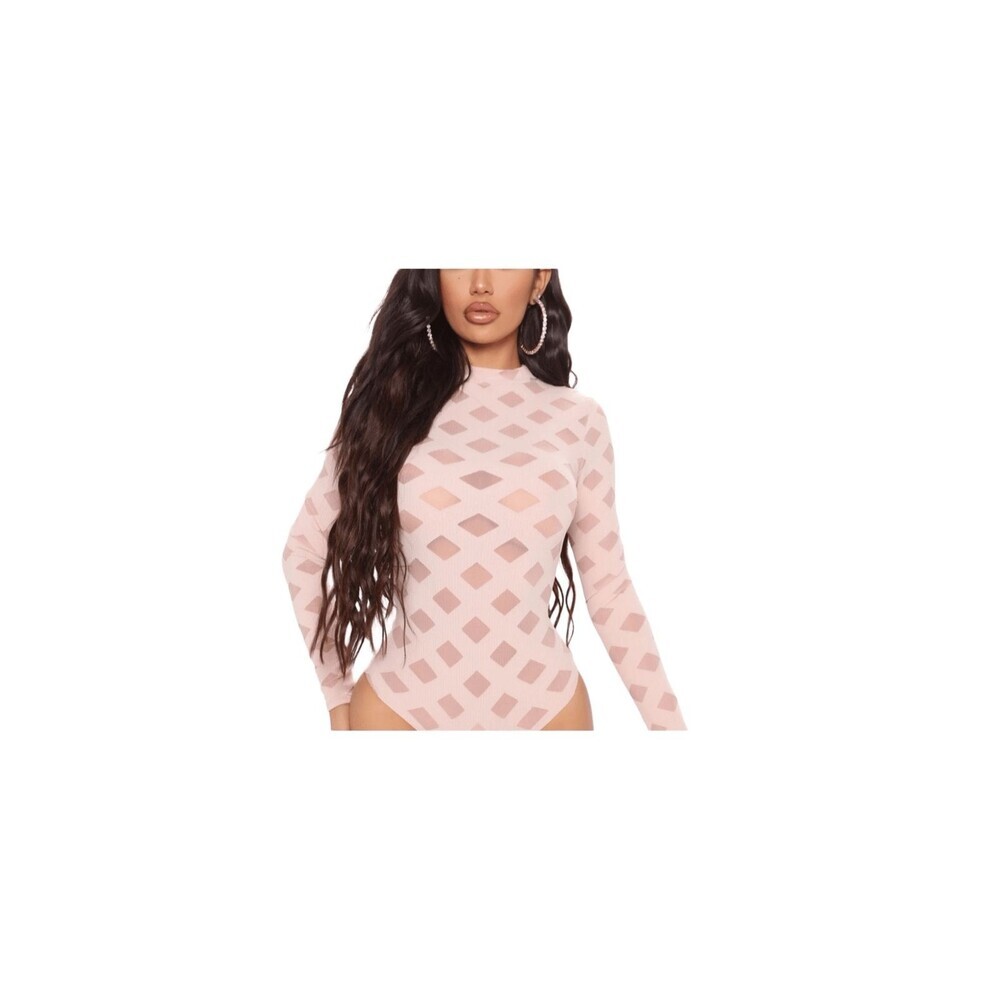 NWT!! Fashion Nova Pink Geometric Bodysuit
